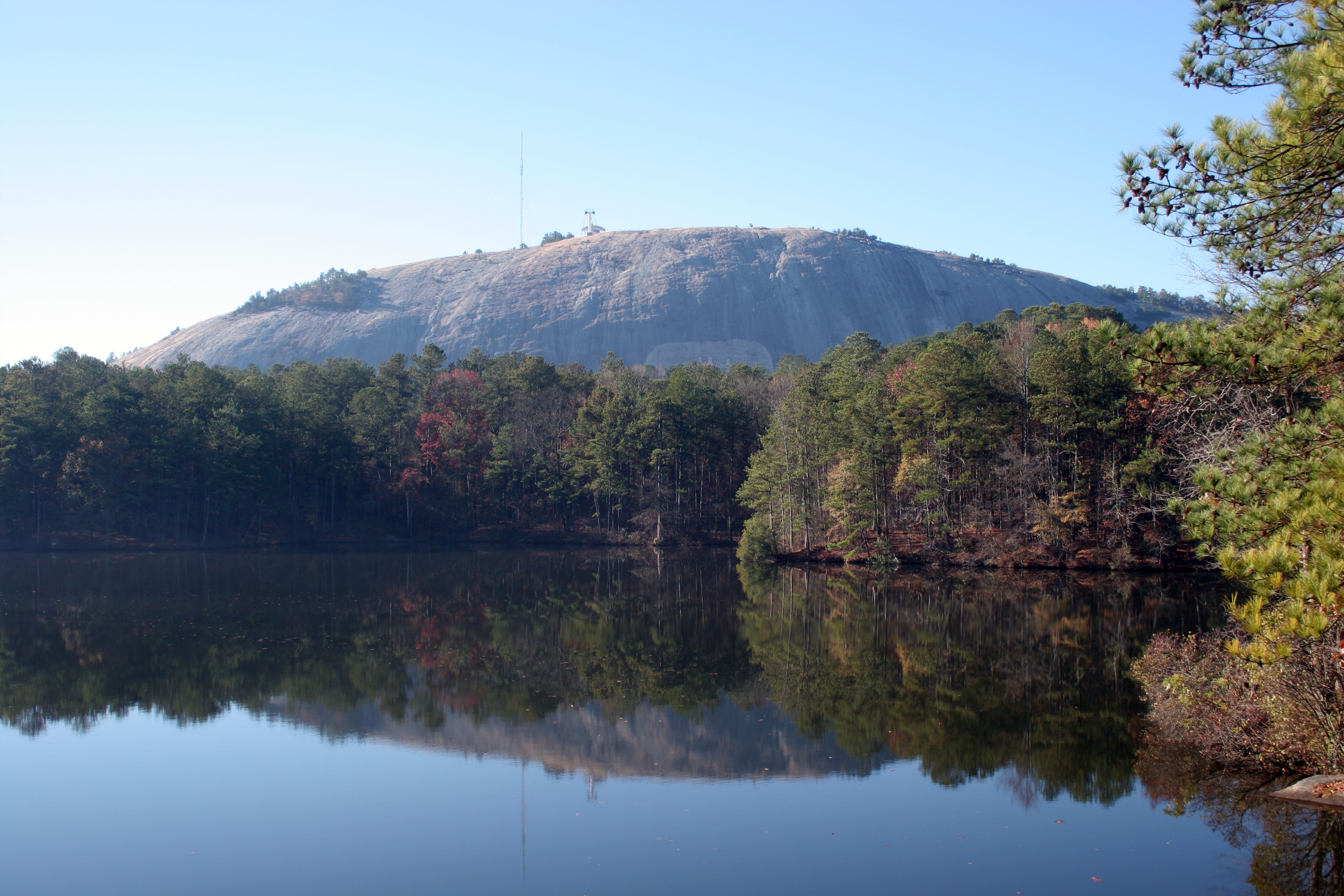 Stone Mountain GA reflected in water